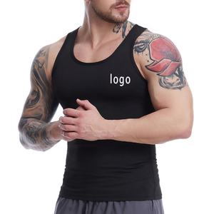 Singlet de musculation de haute qualité personnalisé en gros, débardeur de fitness côtelé en coton pour hommes - Product Image 1