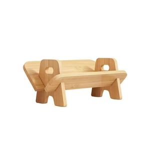 Wooden Minimalist <b>Childrens</b> <b>Desk</b> Book <b>Storage</b> Rack Rectangle Standing Type Multifunctional 2nd Floor Wood Grain Color - Product Image 5