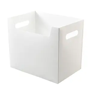 促销简单的办公书籍收纳器多功能可折叠衣服文具桌面PP塑料收纳盒