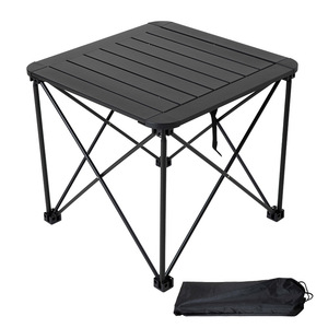 Table pliante d'extérieur en aluminium, carrée, en alliage 6063, légère, portable, pour le camping et les pique-niques, avec sac de transport - Product Image 1