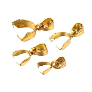 <b>Clip</b> on Pendant Bail | 18K PVD Gold Plated Stainless Steel Pinch Clasp Connector for DIY Necklace Bracelet Jewelry Making - Product Image 5