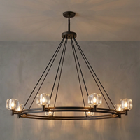 Lustre moderne en cuivre, design américain élégant, cristal vintage, art déco, pour chambre à coucher, salon, salle à manger, villa