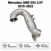 Système d'échappement turbo isolé en acier inoxydable pour Mercedes-Benz AMG E53 3.0T 2019-2023, sonorisation sportive améliorée