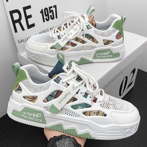 Zapatillas informales <span class=keywords><strong>de</strong></span> verano para hombre, zapatos <span class=keywords><strong>de</strong></span> lona transpirables blancos <span class=keywords><strong>de</strong></span> moda, diseño <span class=keywords><strong>de</strong></span> <span class=keywords><strong>ALMA</strong></span> gruesa, malla con características <span class=keywords><strong>de</strong></span> aumento <span class=keywords><strong>de</strong></span> altura - Product Image 4