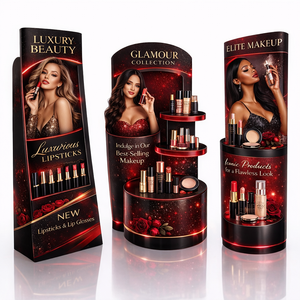Présentoir de Maquillage de Luxe Personnalisé avec Arche Logo et Supports de Sol en Carton pour Salons de Beauté et Promotions en Centre Commercial - Product Image 2