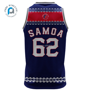 PURE 2024 Samoa Formation TOA Débardeur Sublimation Impression Respirant Jersey Basketball Singlet Chemises Porter - Product Image 4