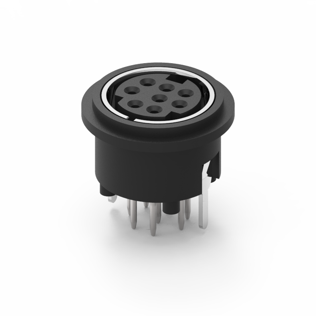 High Quality Mini Din 8Pin Female DIP Type 12V Industrial Connector MD-08F3-04 Nian-Yeong