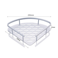 Étagère d'angle Salle de bain Support de douche Alliage d'aluminium Argent Moderne Gua Étagère de douche Coin Noir Acier inoxydable 30x7 Simple Niveau