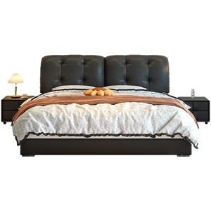 Khách sạn phong cách da giường Vua Kích thước bọc Chất lượng cao đồ nội thất phòng ngủ cho phòng khách thiết kế thanh lịch thoải mái ngủ - Product Image 1