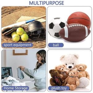 Bolsa de almacenamiento para equipo deportivo, organizador de puerta negro con bolsillos de malla para pelotas y raquetas - Product Image 3