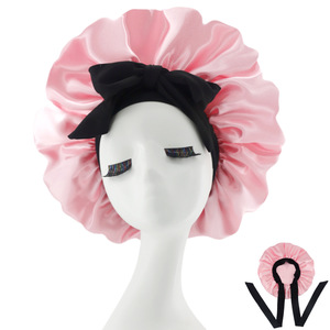 Gorro de Satén Elástico para <span class=keywords><strong>Mujer</strong></span> con Lazo, Estilo Seda, Ala Ancha, Gorro para Dormir - Product Image 5