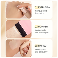 Pinceau Fond de Teint Plat à Une Seule Mouvement, Motif Cerise, Manche en Plastique, Correcteur Sans Trace, Ultra-Fin en Nylon pour Débutants