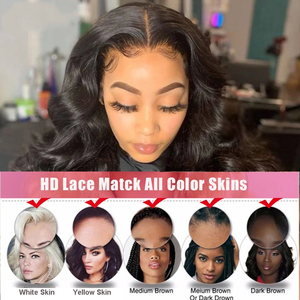 Cheveux humains malaisiens vierges naturels 200 densité vague lâche HD dentelle avant perruque personnalisée avec fermeture HD délié naturel - Product Image 3