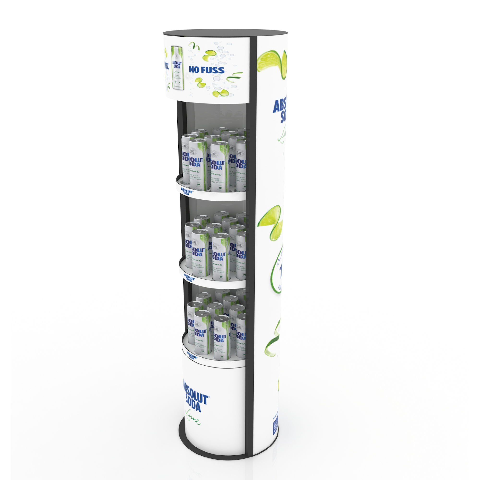 Metal Circular Display Rack 3 Layers for Displaying Alcoholic Liquor in Supermarkets — view 1