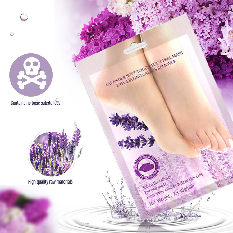 Маска для ног с растительным маслом, лаванда, увлажняющая, отшелушивающая маска для ног