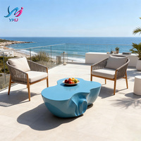 Nouvelle table basse moderne en fibre de verre, design contemporain, durable, pour intérieur et extérieur, salon, patio, jardin, villa