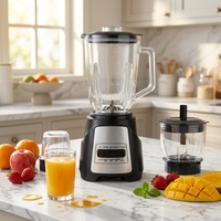 Mixeur plongeant haute vitesse pour usage commercial et domestique, capacité 1,5 L, lame en acier inoxydable détachable, sans BPA, multifonctionnel pour écraser