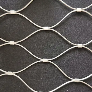 Wire Rope Mesh Stainless Steel Diamond Shape Stair Wire Buckle Rope Ferrule Mesh