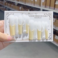 Nouvelle Mode Couverture Complète Ongles Extra Longs Faits à la Main Acrylique Presse sur Ongles Ensemble avec Colle XXXL Faux Ongles