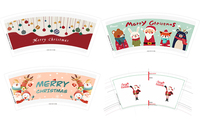 Gobelets à emporter personnalisés avec logo, en papier kraft double paroi, motif sapin de Noël, épaissis, impression numérique, marque Guyue, Chine