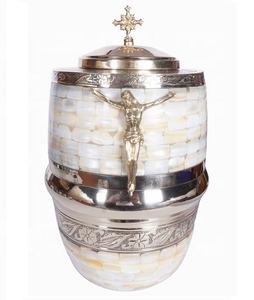 Urne funéraire en métal croisé pour cendres humaines, urne funéraire en métal pour adultes, commémoration catholique, urne funéraire européenne en laiton massif - Product Image 2