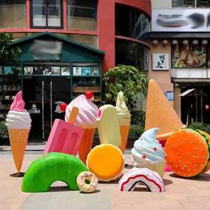 Hot Popular Large Fiberglass Ice Cream Statue Melting Lollipop Outdoor <strong>Christmas</strong> Sculpture Resin Material Model Shop <strong>Decorations</strong> - Product Image 2