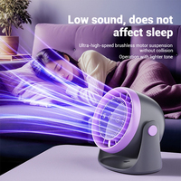 2-in-1 Faltbarer Tischventilator mit Handyhalterung, Wiederaufladbarer Tischventilator mit Wandhalterung, Tragbarer Kühlventilator mit LED-Licht