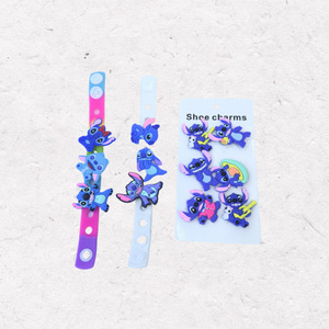 Venta caliente pulsera de silicona para niños dibujos animados DIY agujero pulsera Compatible con muñecas de PVC - Product Image 3