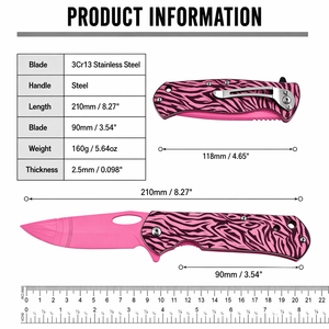 Cuchillo Plegable Rosa Elegante con Impresión 3D para Mujeres y Niñas, Herramienta EDC para Exteriores, Cuchillo para Frutas, Totalmente Personalizable, Venta al Por Mayor - Product Image 2
