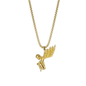 Collier avec pendentif en forme d'aile d'ange en acier inoxydable pour homme, pour un anniversaire, avec chaîne à maillons - Product Image 5