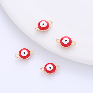 Breloques coquillages mignonnes en forme d'œil rond à double trou, style Evil Eye, pour la fabrication de colliers, accessoires de pendentifs pour fêtes d'Halloween - Product Image 3