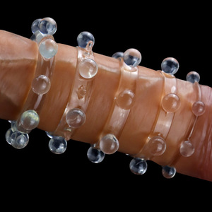 <b>TPE</b> Penis Ring With Beads Transparent Delay Ring For Couples Adult Sex Toy - Product Image 2