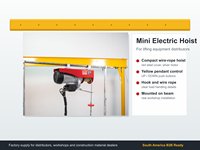 Palans électriques à câble Fu Hua, nouvelle génération, avec télécommande, capacité 200-1200 kg, en aluminium, protection IP54, multi-tension, pour restaurant