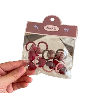 Mini-attaches pour cheveux à motif écossais en forme de cœur, élastiques pour queue de cheval pour enfants, accessoires mignons pour petites filles - Product Image 3