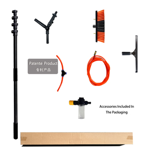 Sistema de limpieza de ventanas con pértiga de aluminio alimentada por agua, kit de cepillos de lavado telescópicos, limpiador de cristales de techo de largo alcance - Product Image 3