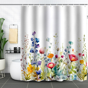 <span class=keywords><strong>Rideau</strong></span> <span class=keywords><strong>de</strong></span> <span class=keywords><strong>douche</strong></span> en tissu imperméable à l'eau avec motif floral <span class=keywords><strong>de</strong></span> plantes aquarelle, 72x72 pouces, hôtels, <span class=keywords><strong>vert</strong></span> <span class=keywords><strong>sauge</strong></span>, eucalyptus, avec crochets - Product Image 4