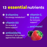 Complément alimentaire multivitaminé pour hommes, saveur naturelle de baies, végétalien, marque privée OEM, pour l'énergie, le métabolisme et le soutien des muscles et des os