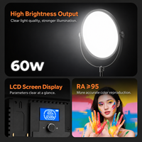 Panneau lumineux LED noir pour photographie et vidéo, idéal pour studio, portraits, enregistrement vidéo, diffusion en direct et créateurs de contenu