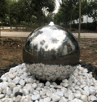 Fontaine sphérique en acier inoxydable de 400 mm pour jardin, décoration de fontaine d'eau extérieure, boule en acier, fontaines modernes