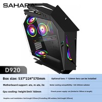 Sahara Beast D910M Gaming Full Tower Coque d'ordinateur en verre ATX entièrement transparente