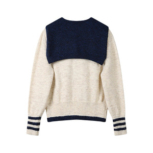 Pull à col rond pour femme, manches longues, coupe ample, tricot anti-boulochage, haut décontracté automne-hiver - Product Image 3