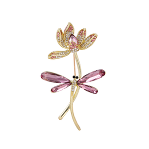 Phong cách Trung Quốc sen chuồn chuồn Trâm Retro của phụ nữ chuồn chuồn Trâm đồ trang sức ngực hoa bên Hanfu qipao phụ kiện - Product Image 6