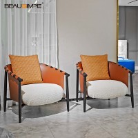 Fauteuil de loisirs de luxe Cleo en cuir de selle, moderne, taille personnalisable, ensemble carré gonflable convertible pour appartement et salon