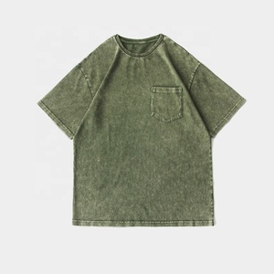 T-Shirt Vintage da Uomo con Spalle Scese, Effetto Stone Washed, Collo a Costine, Etichetta Tessuta Personalizzata, Maglietta Nera Basic - Product Image 4