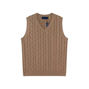 Wholesale Cable-Knit V-<strong>Neck</strong> <strong>Sleeveless</strong> Sweater Vest for Women - Versatile Inner Layer Top - Product Image 2