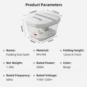 Masajeador de bañera de Spa de pies con calefacción inteligente profesional con diseño plegable accesorios de almacenamiento de nodos de acupresión - Product Image 6