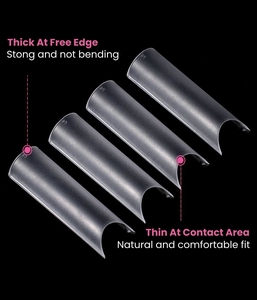 MyBeautyNails Private Label Nail Tips XXL American Nail <span class=keywords><strong>Capsule</strong></span> Half Cover French Soft Gel X Tips Natural Faux Matte Nails - Product Image 2