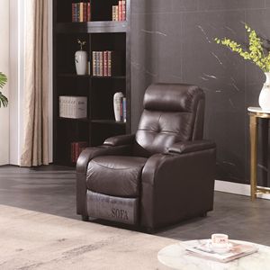 Sillón Reclinable de Cuero Minimalista Italiano, Silla de Masaje Eléctrica de un Solo Asiento para Sala de Estar, Uso para Adultos Mayores - Product Image 1