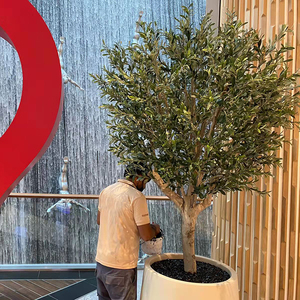 Sống động như thật cây nhân tạo cho nhà hàng sợi thủy tinh kim loại cây bonsai nhân tạo Faux <span class=keywords><strong>8</strong></span> <span class=keywords><strong>ft</strong></span> Cây Ô Liu - Product Image 1