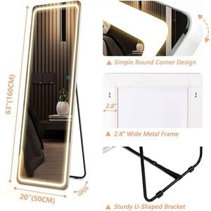 Modern Wall-Mounted Full Body <b>Mirror</b> <b>with</b> LED <b>Lighting</b> Cross-Border E-Commerce Sales for Salons Salon <b>Lighting</b> Fitting <b>Mirror</b> - Product Image 5